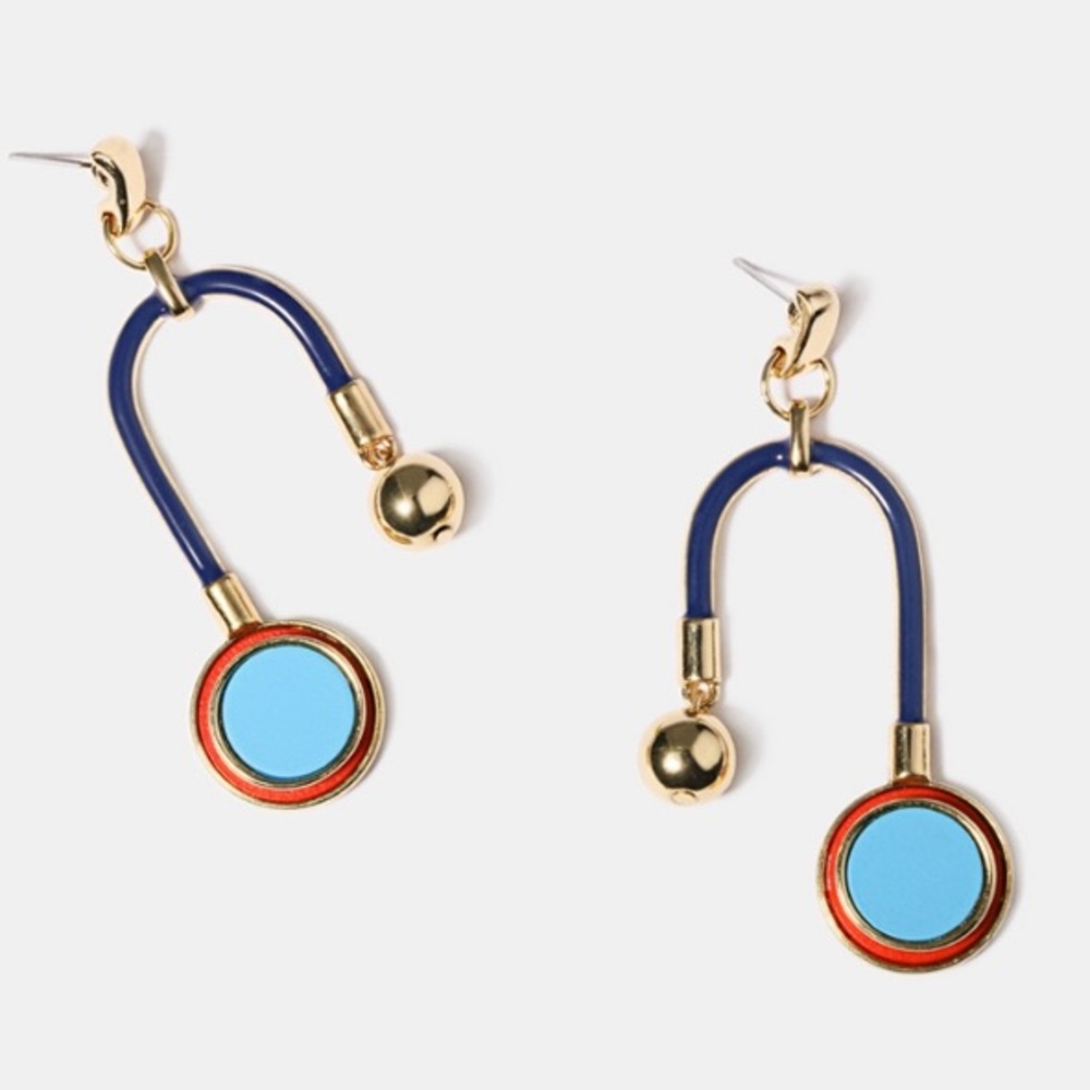 Modern Aztec style statement earrings - Picture 3 of 4